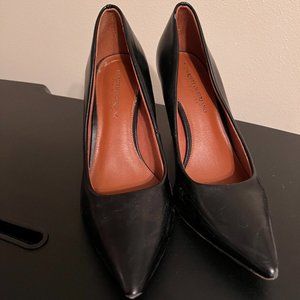 Black Leather High Heels